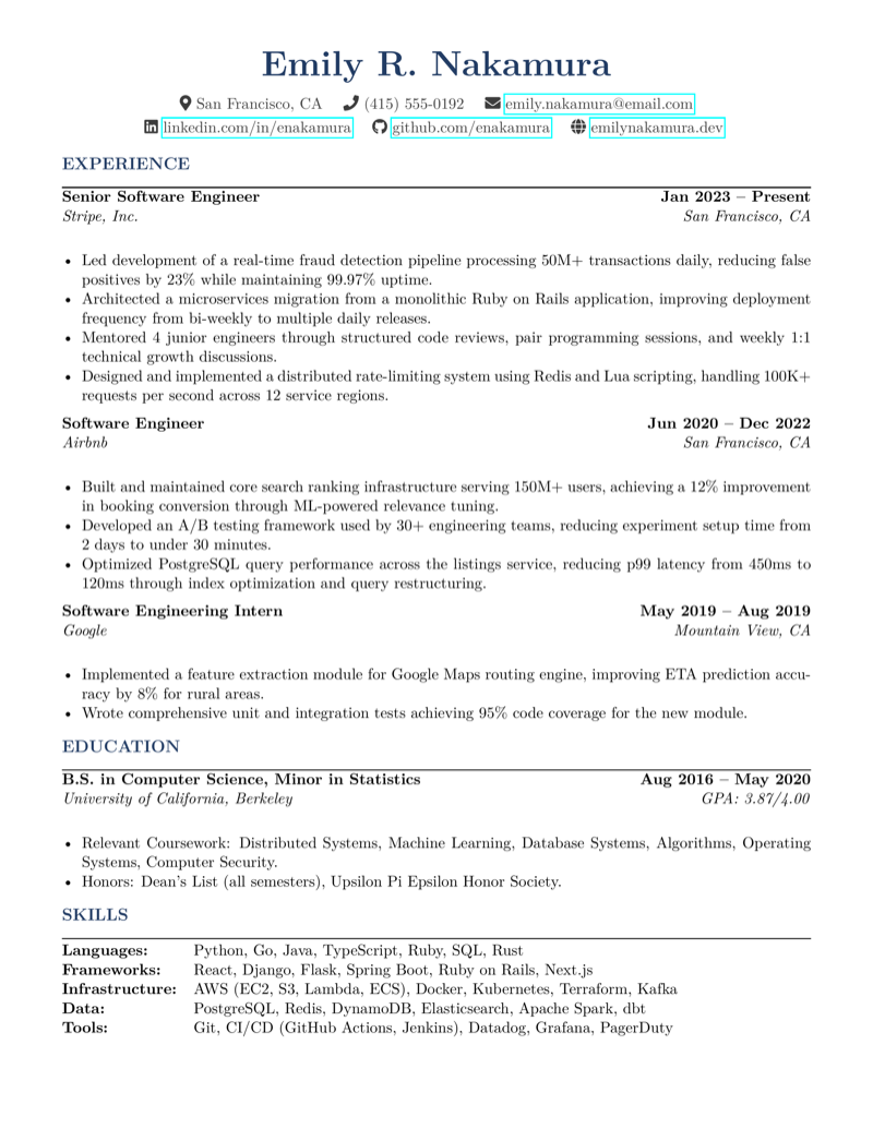 Resume preview